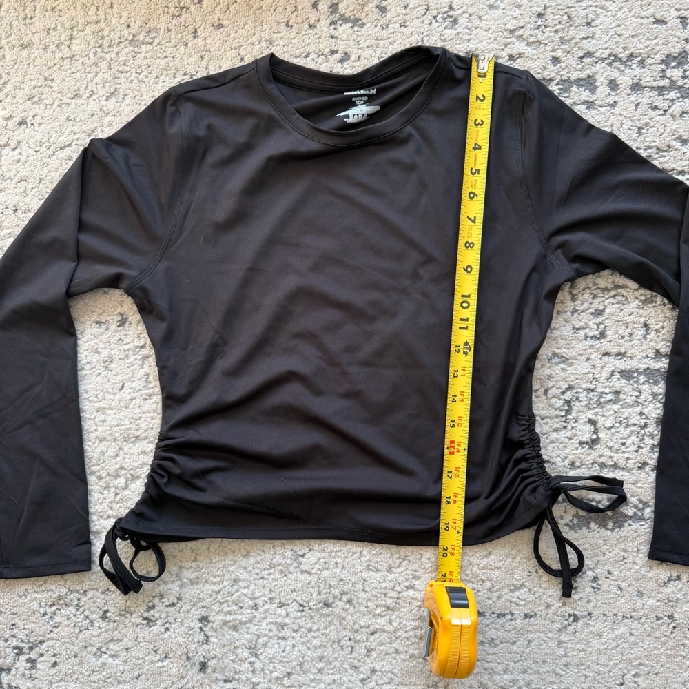 NWT-Member’s Mark Women’s Black Long Sleeve Ruched Women's Top Sz M - Picture 10 of 12